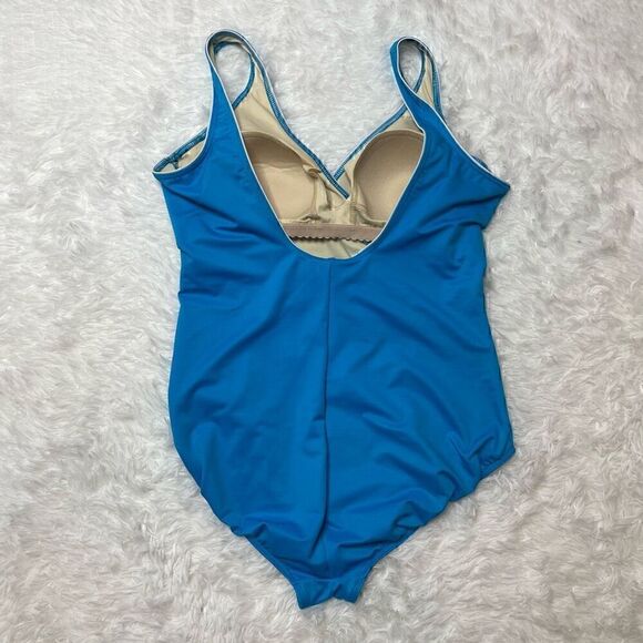 Miraclesuit Blue One Piece Swimsuit Slimming Bathing Suit Swinwear Beach - Picture 7 of 10